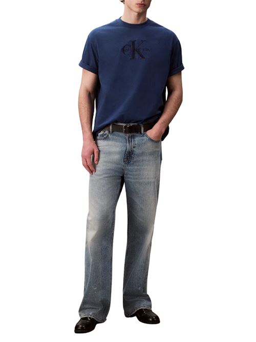 T-shirt blu in cotone Calvin Klein Jeans | LV04RB295GC3I